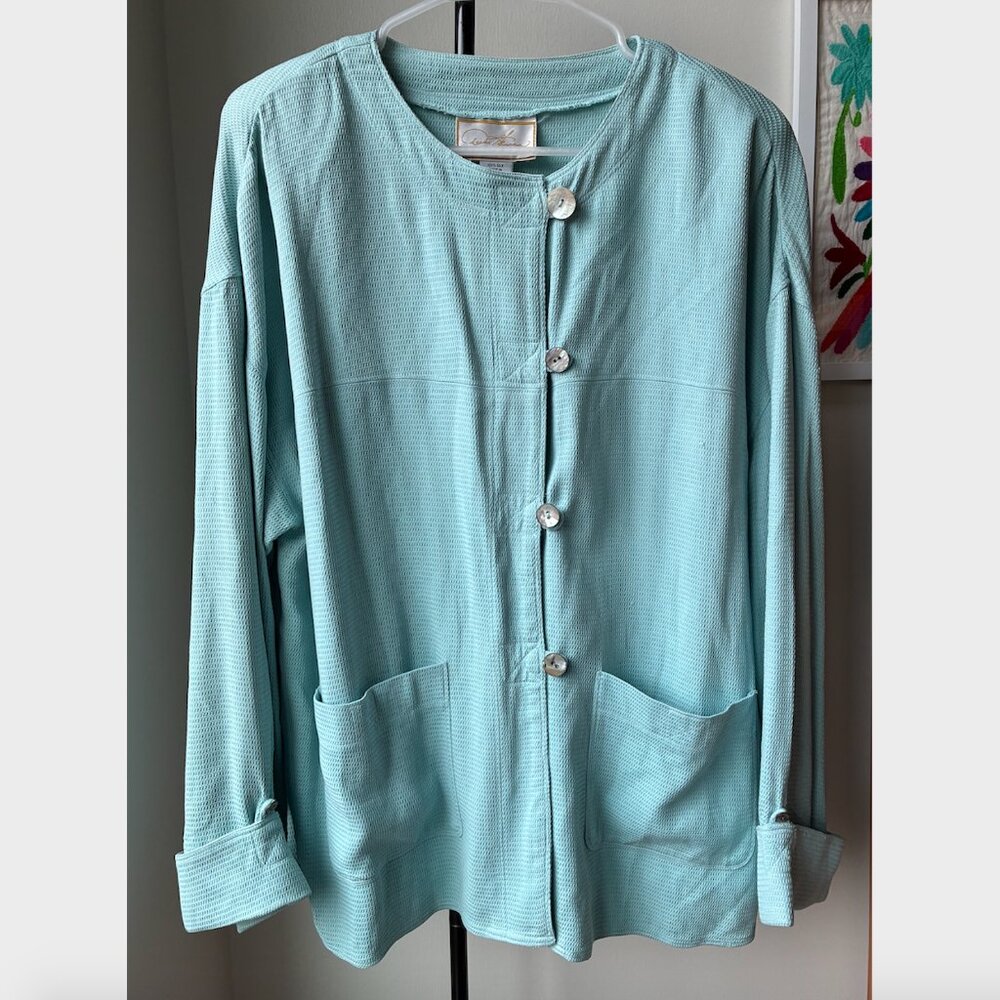 Vintage Women's Utility Jacket in Light Aqua